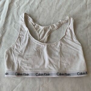 Calvin Klein White Cotton Lounge Sports Bra